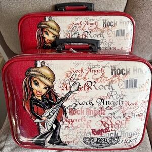 Y2K Bratz Rock Angelz Rolling Suitcase-Lot of Two Extendable Handle Carry On New